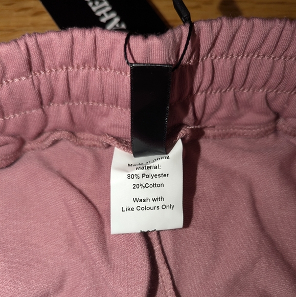 LARGE Muted Pink Drawstring Sweatpants Elastic Waist Pockets - Picture 7 of 8